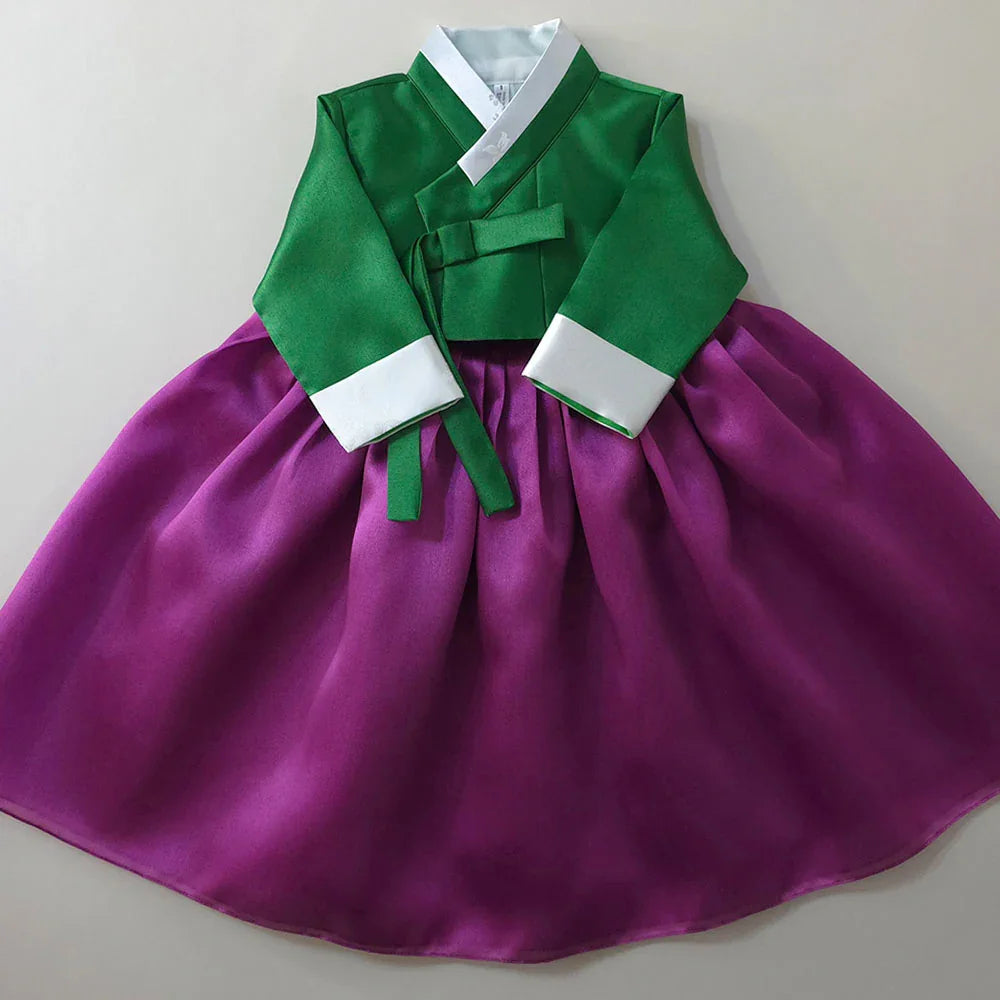 Dongwha Green Purple Girl Hanbok (1-12YR)
