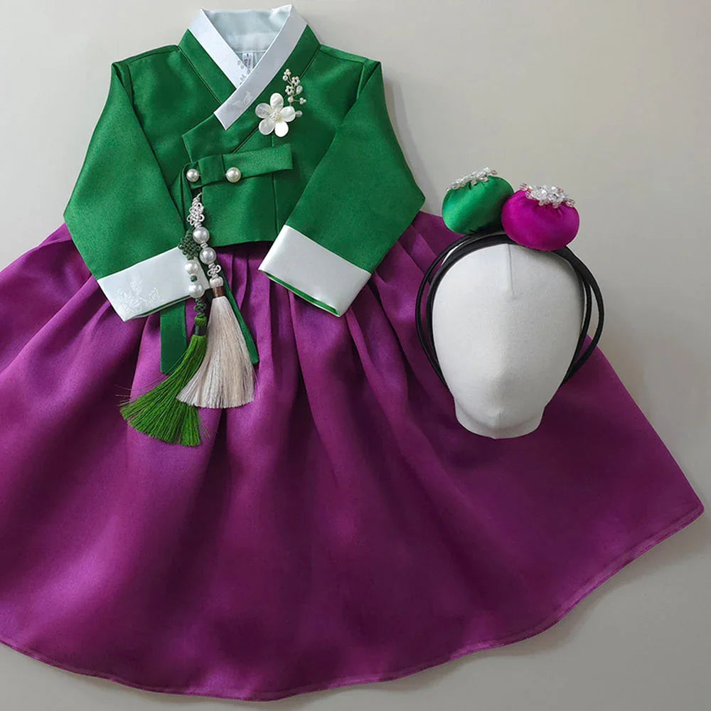 Dongwha Green Purple Girl Hanbok (1-12YR)
