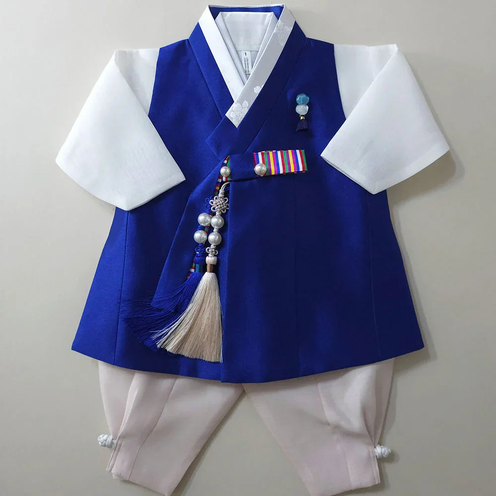 Dongjoon Saekdong Blue Boy Hanbok (1-12YR) - Native Korean