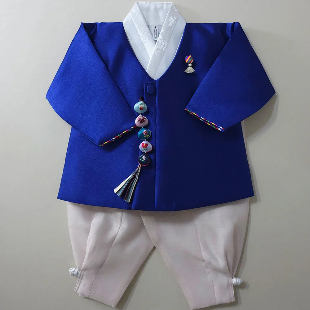 Dongjin Blue Magoja Boy Hanbok (1-7YR) - Native Korean