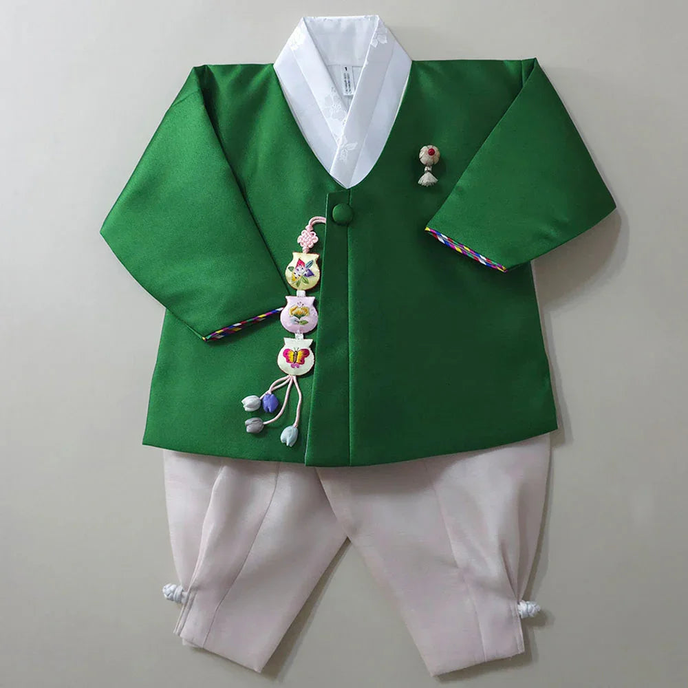 Dongjin Green Magoja Boy Hanbok (1-7YR) - Native Korean