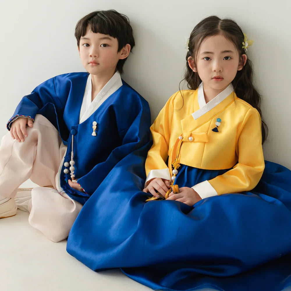 Dongwha Yellow Blue Girl Hanbok (1-12YR)