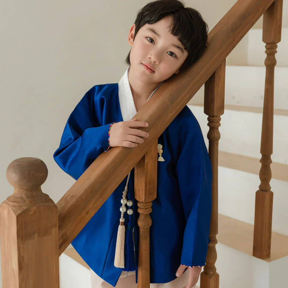 Dongjin Blue Magoja Boy Hanbok (1-7YR) - Native Korean