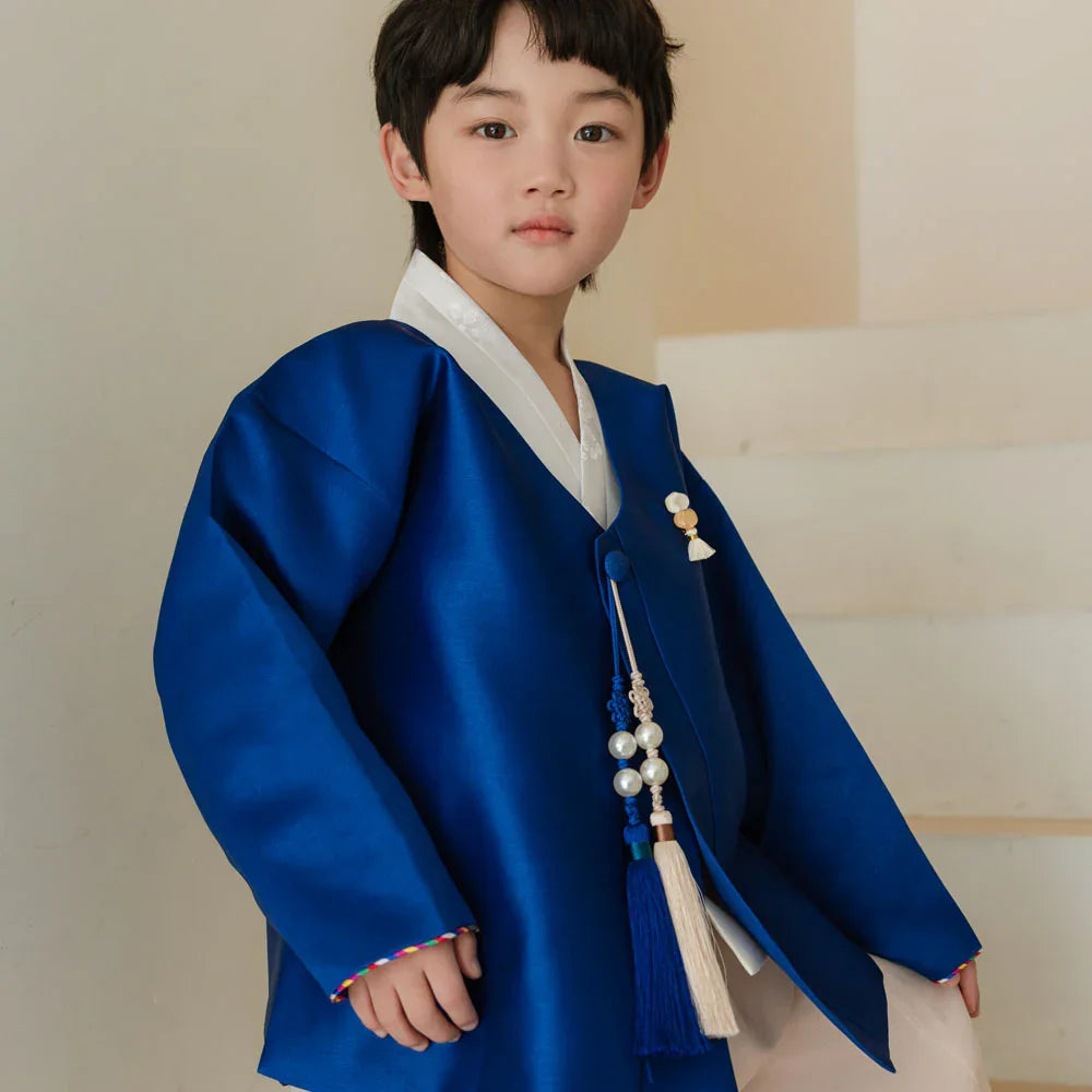 Dongjin Blue Magoja Boy Hanbok (1-7YR) - Native Korean