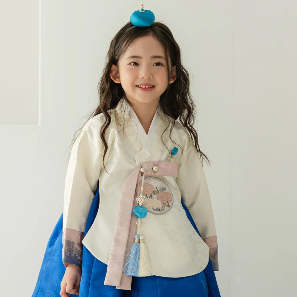 Yunjae Dangui Blue Skirt Girl Hanbok (100D-15YR) - Native Korean