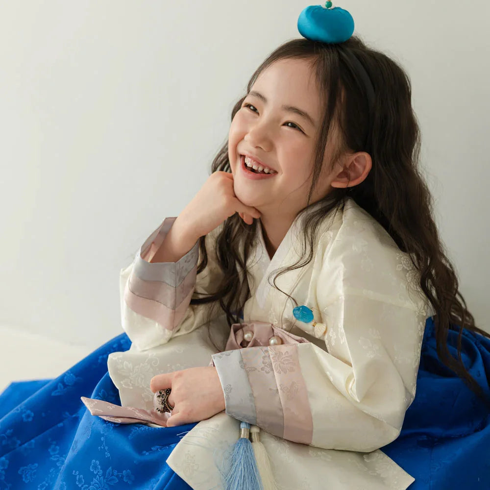 Yunjae Dangui Blue Skirt Girl Hanbok (100D-15YR) - Native Korean