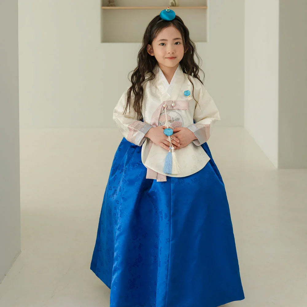 Yunjae Dangui Blue Skirt Girl Hanbok (100D-15YR) - Native Korean