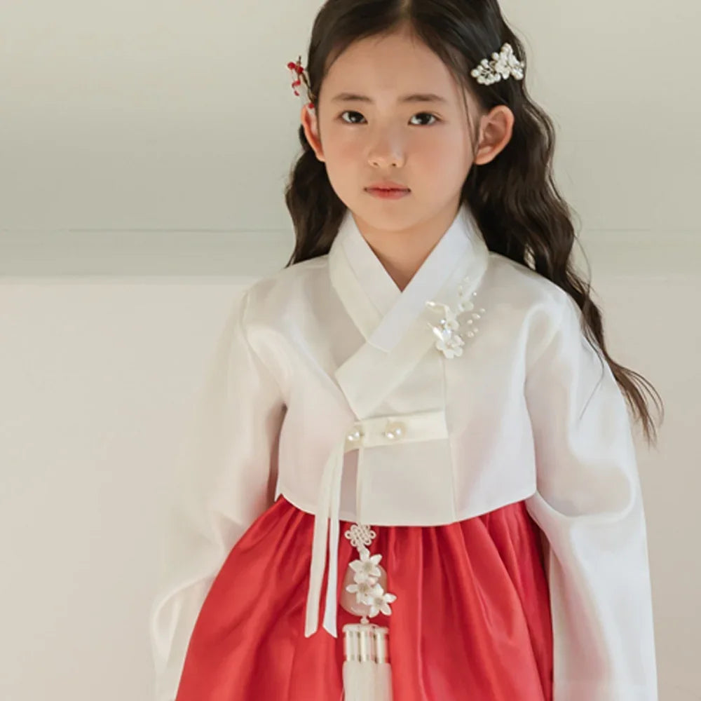Lynn Red Girl Hanbok (100D-10YR) - Native Korean
