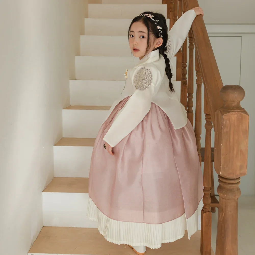 Sungbin Pleated Pink Girl Hanbok (100D-10YR) - Native Korean