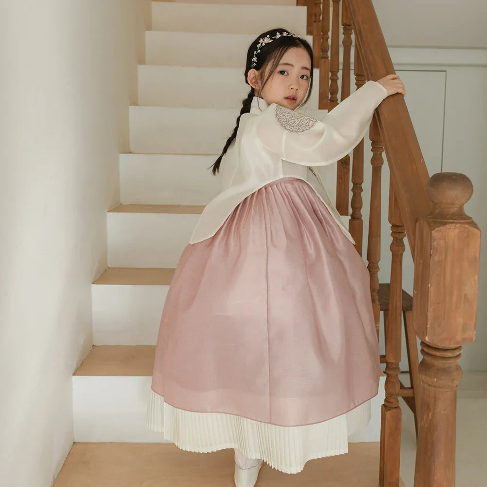 Sungbin Pleated Pink Girl Hanbok (100D-10YR) - Native Korean