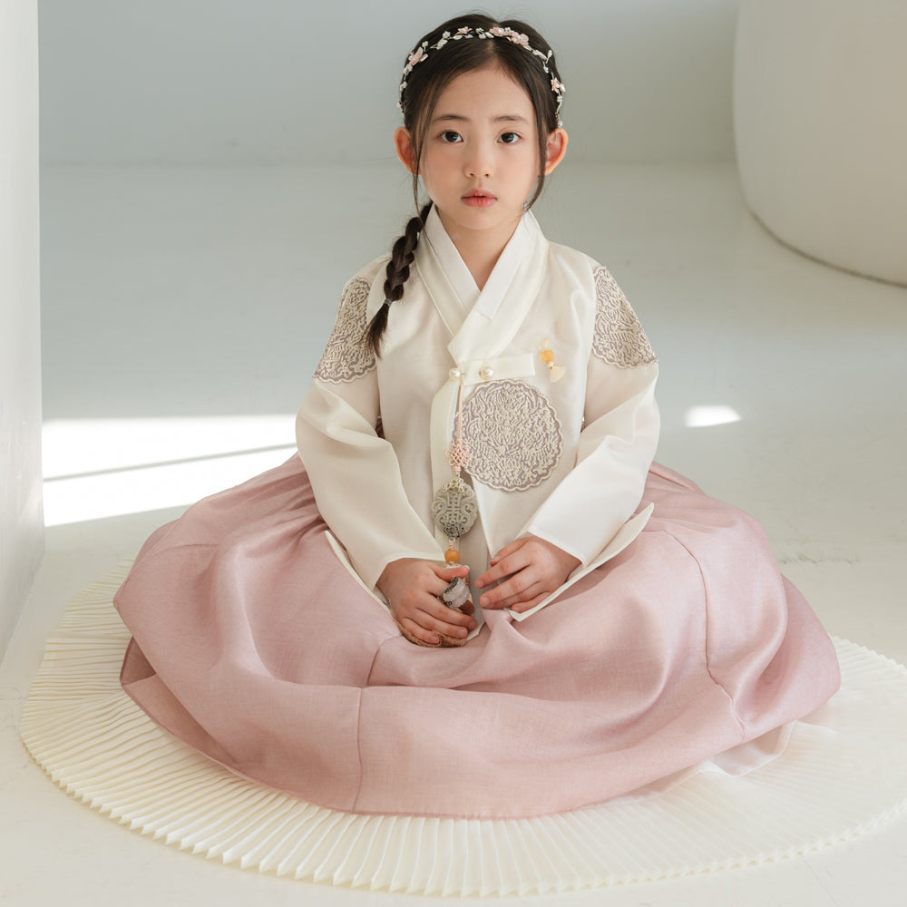 Sungbin Pleated Pink Girl Hanbok (100D-10YR)