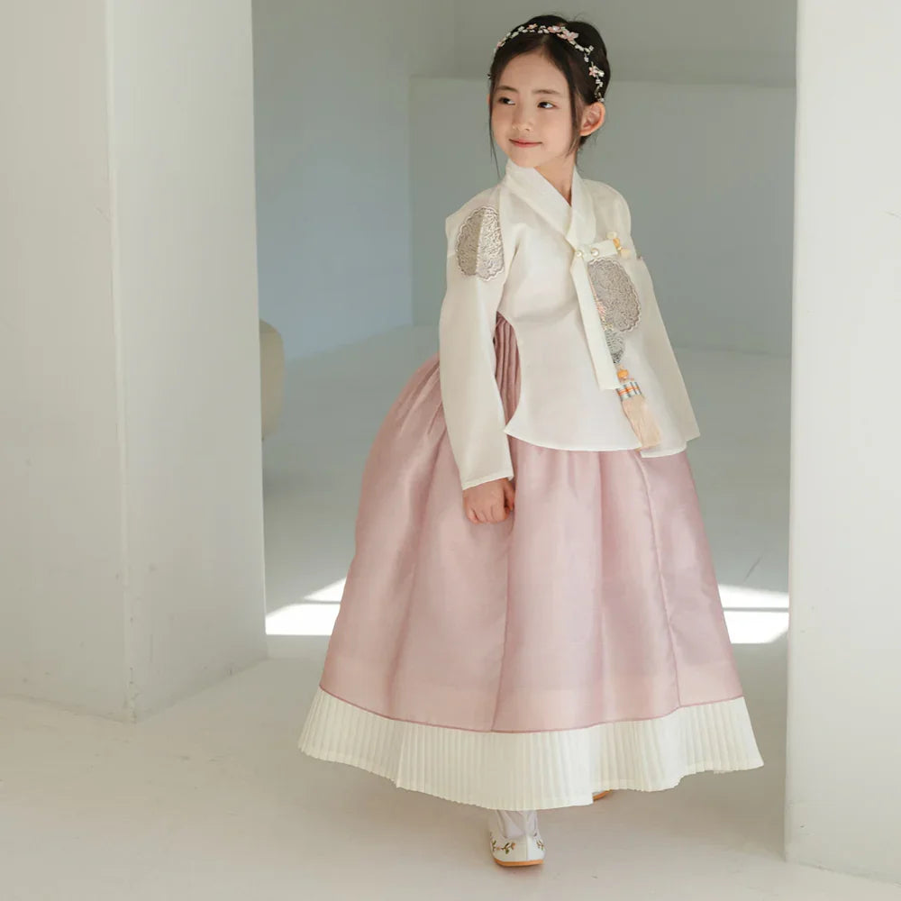 Sungbin Pleated Pink Girl Hanbok (100D-10YR) - Native Korean