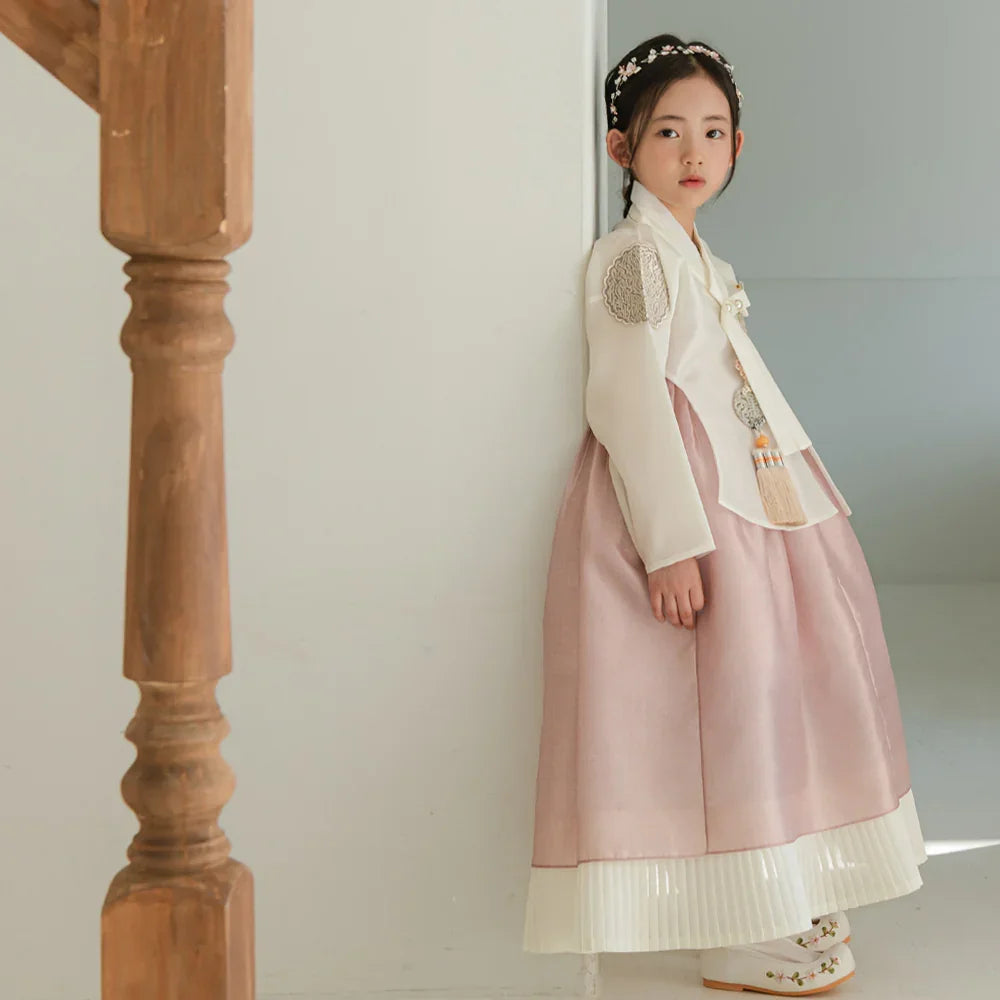 Sungbin Pleated Pink Girl Hanbok (100D-10YR) - Native Korean