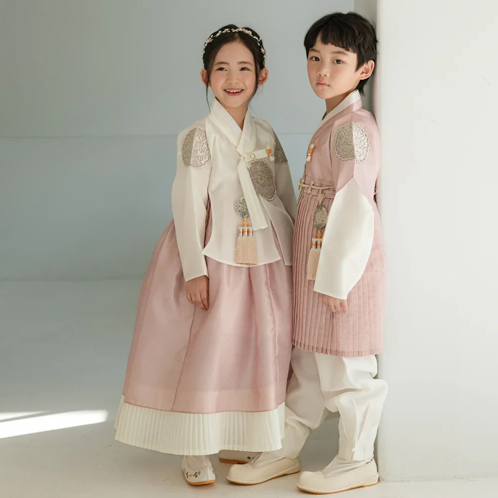 Sungkoon Pleated Pink Boy Hanbok (100D-10YR) - Native Korean