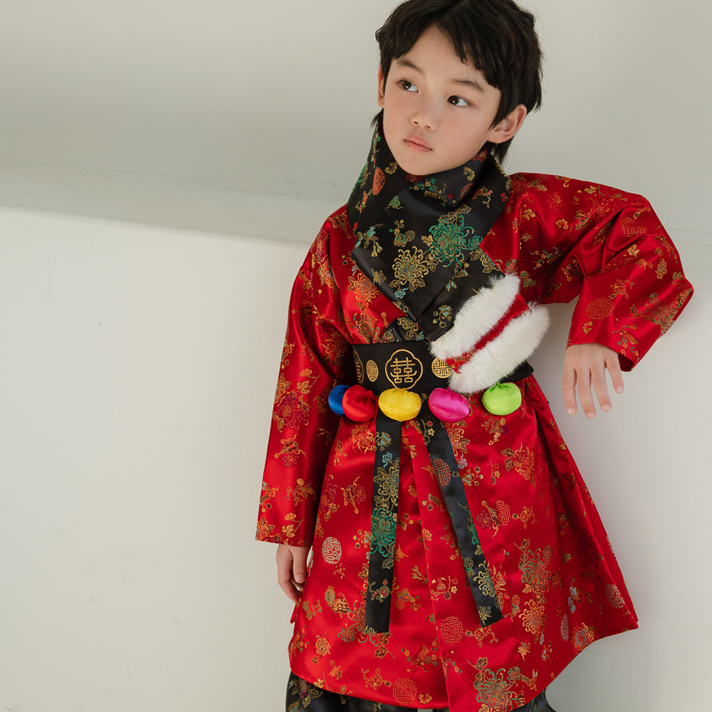Hae Red Outer Boy Hanbok (1-8YR)