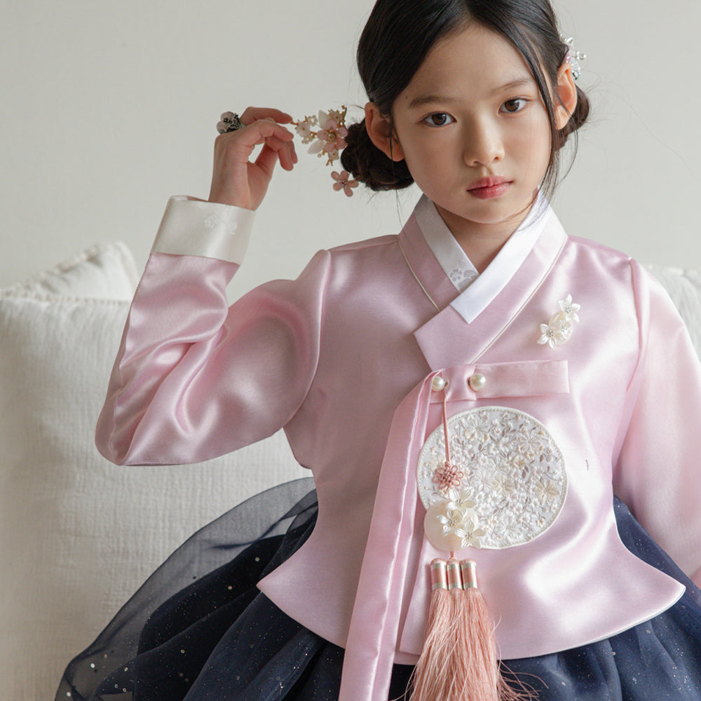 Pearl Navy Girl Hanbok (1-12YR)