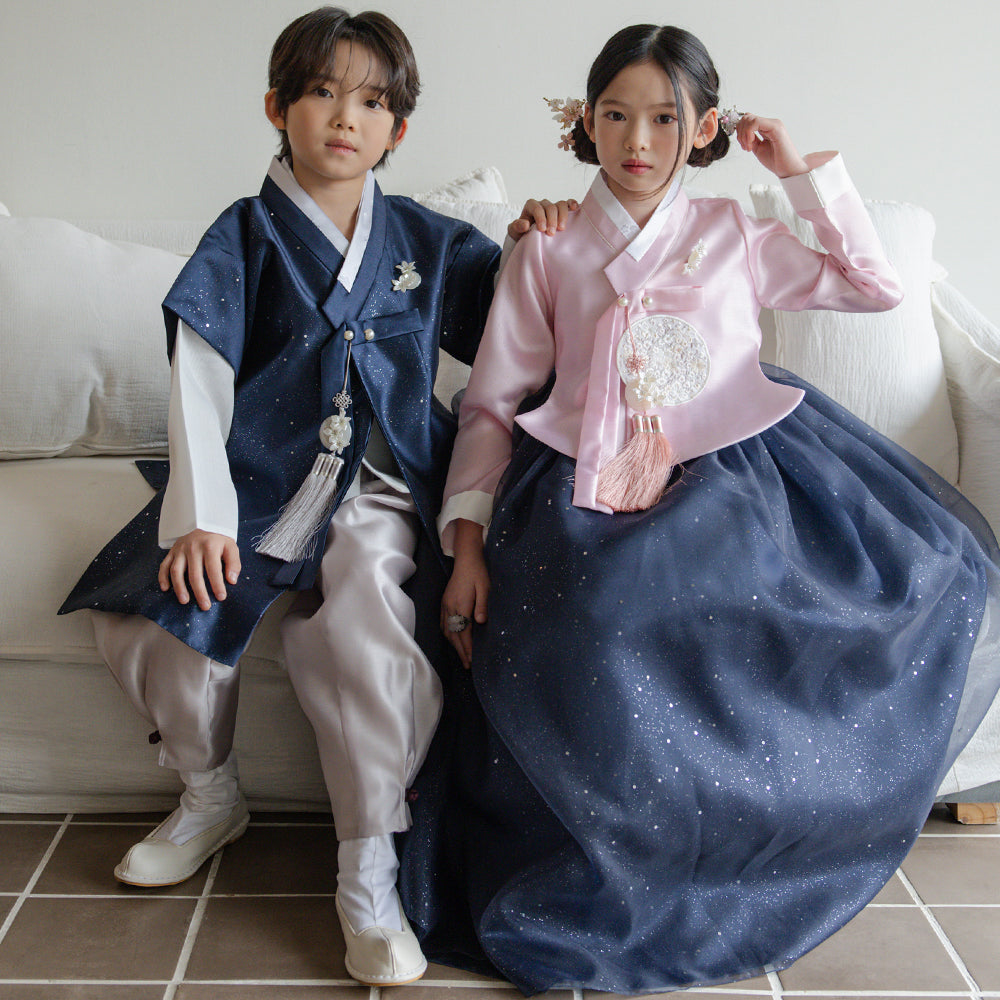 Pearl Navy Boy Hanbok (1-12YR)