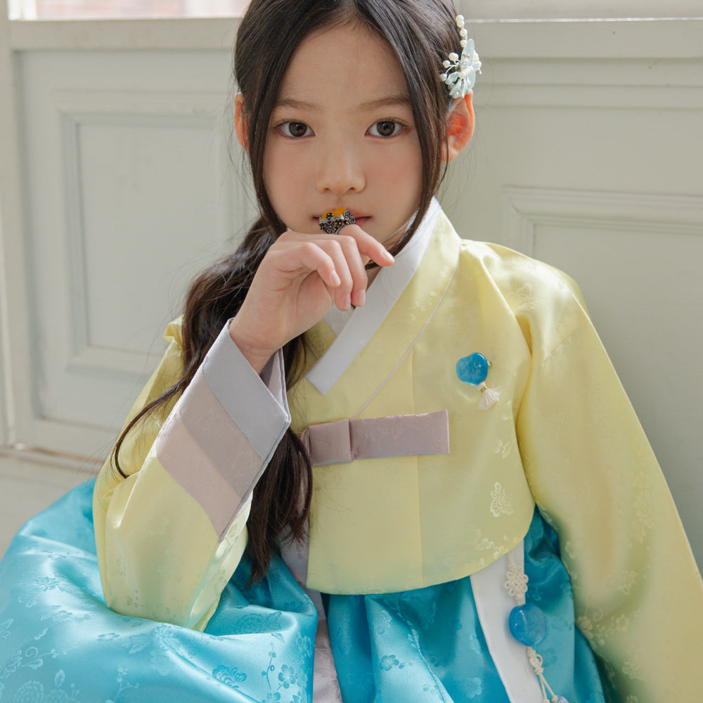 Yunjae Jeogori Lemon Sky Girl Hanbok (100D-15YR)