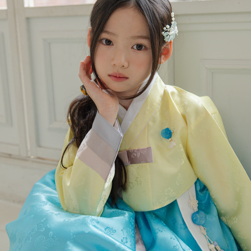 Yunjae Jeogori Lemon Sky Girl Hanbok (100D-15YR)