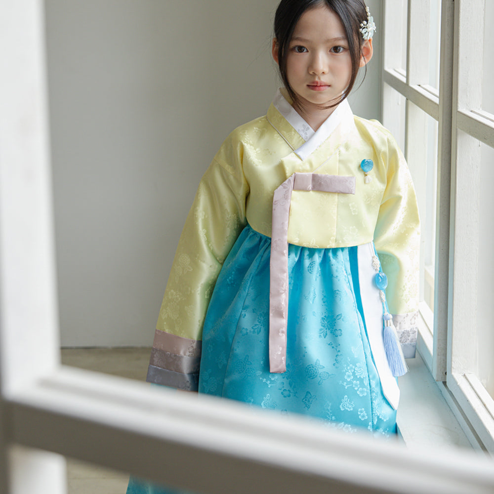 Yunjae Jeogori Lemon Sky Girl Hanbok (100D-15YR)