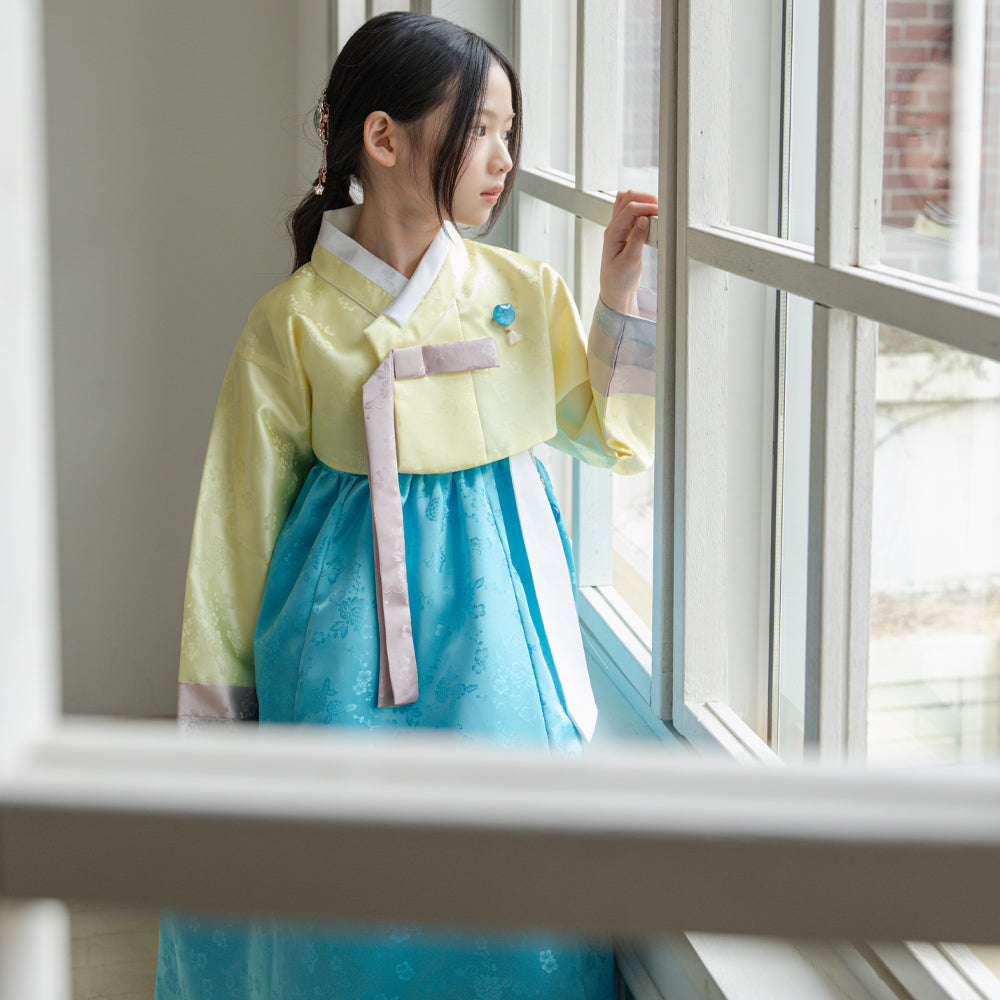 Yunjae Jeogori Lemon Sky Girl Hanbok (100D-15YR)