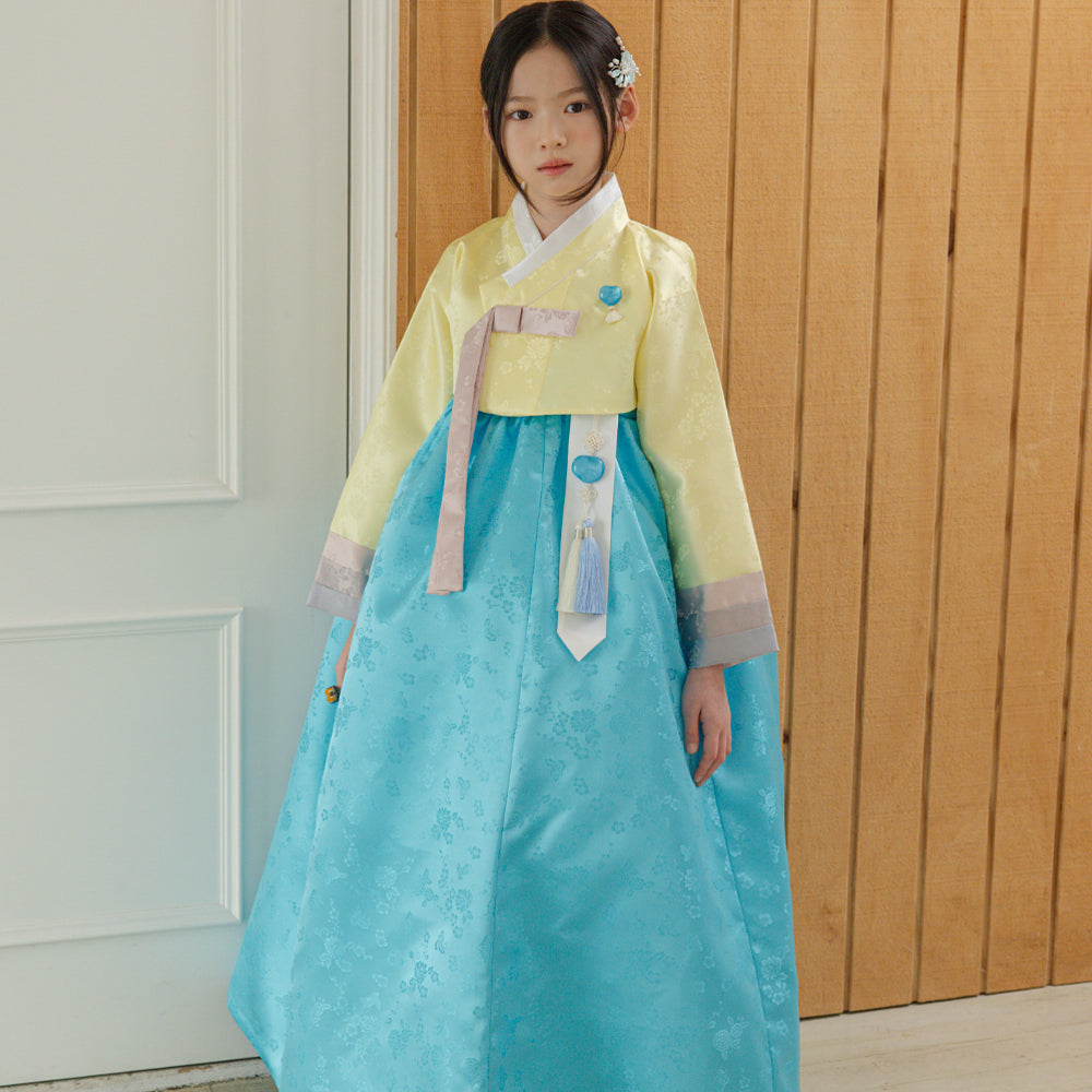 Yunjae Jeogori Lemon Sky Girl Hanbok (100D-15YR)