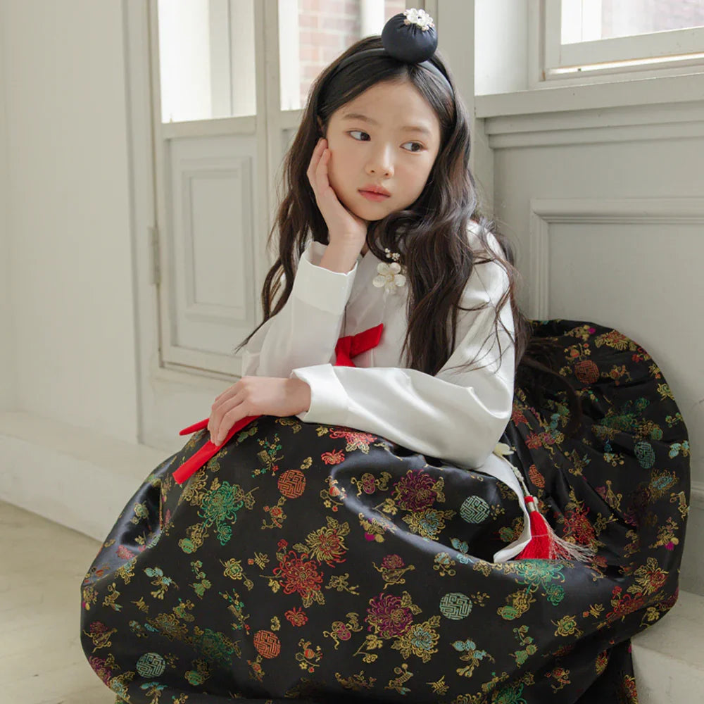 Hae Black Girl Hanbok (1-12YR) - Native Korean