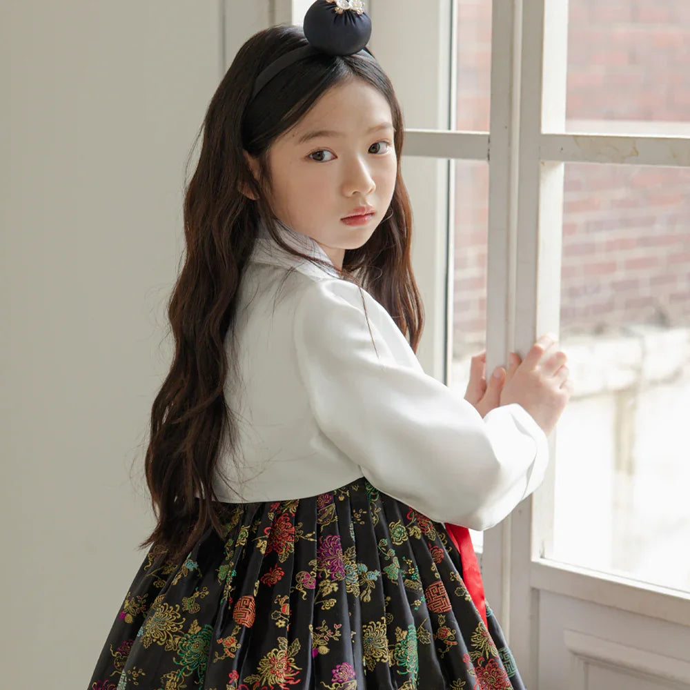 Hae Black Girl Hanbok (1-12YR) - Native Korean