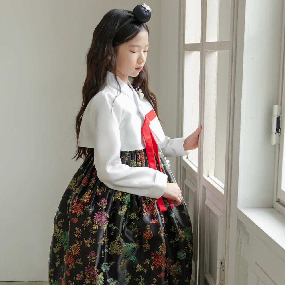 Hae Black Girl Hanbok (1-12YR) - Native Korean