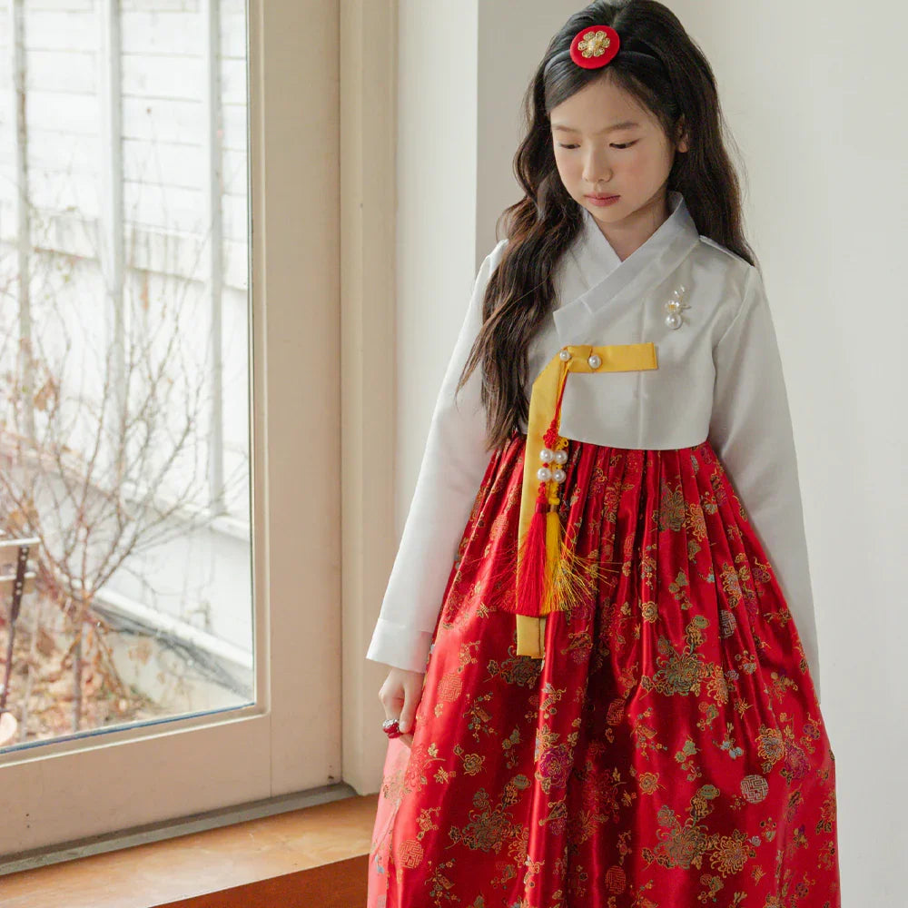 Hae Red Girl Hanbok (1-12YR) - Native Korean