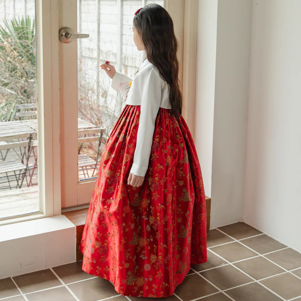 Hae Red Girl Hanbok (1-12YR) - Native Korean