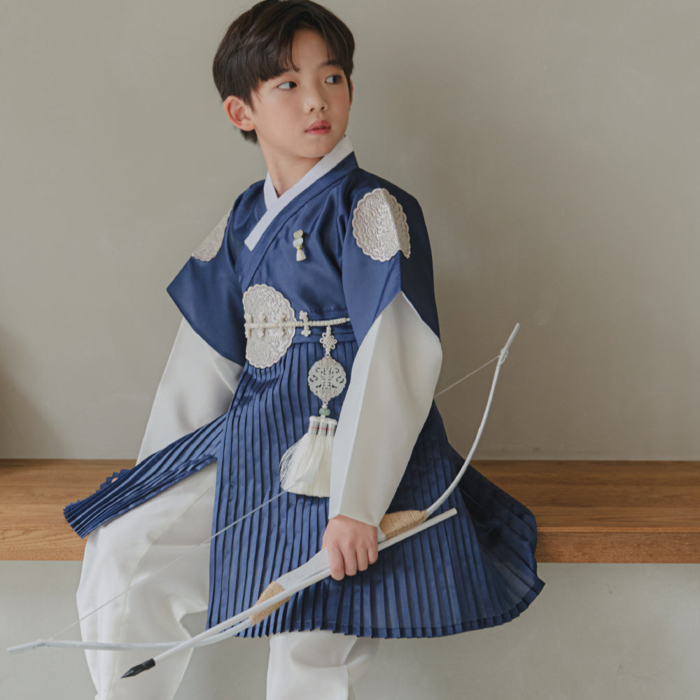 Sungkoon Pleated Navy Boy Hanbok (100D-10YR)