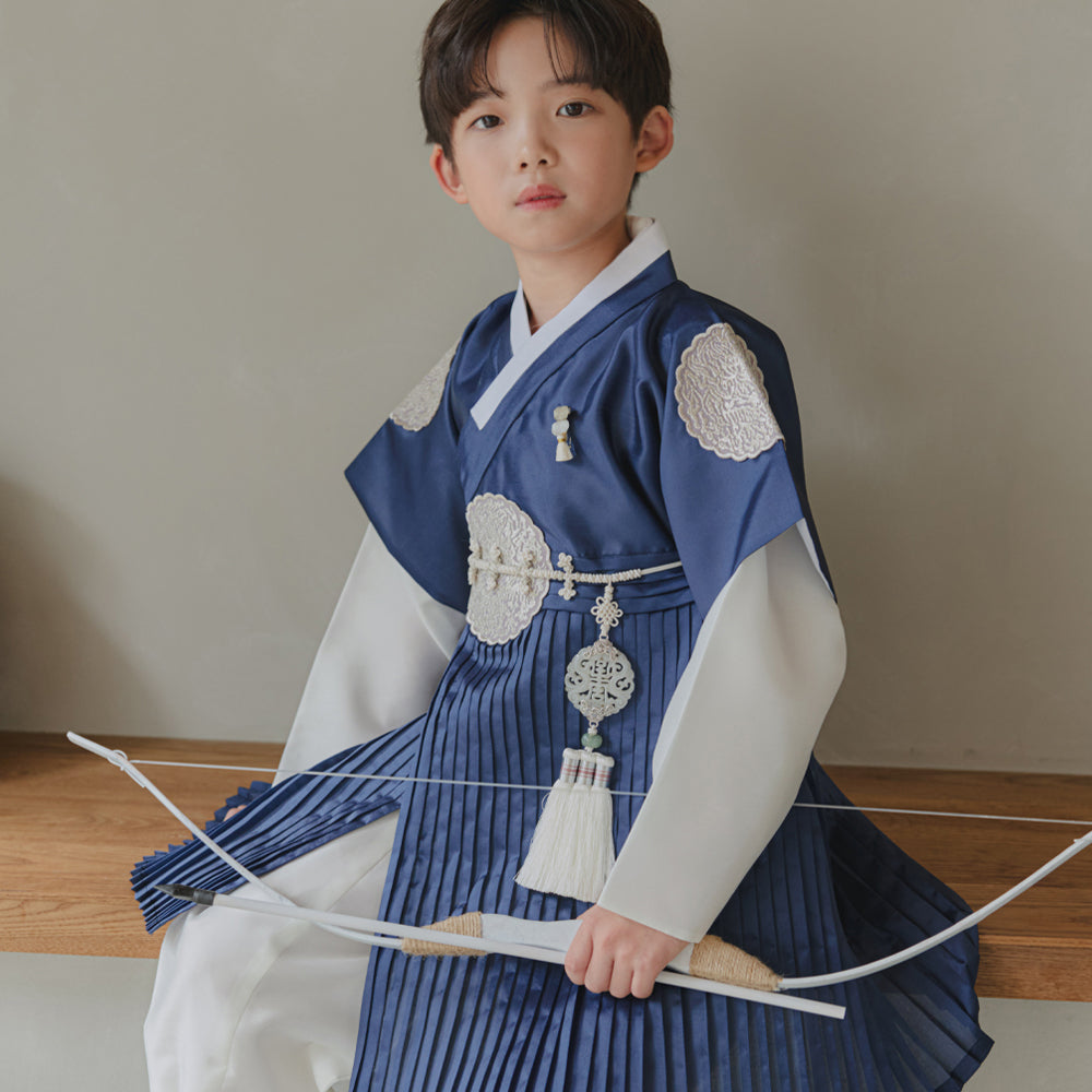 Sungkoon Pleated Navy Boy Hanbok (100D-10YR)
