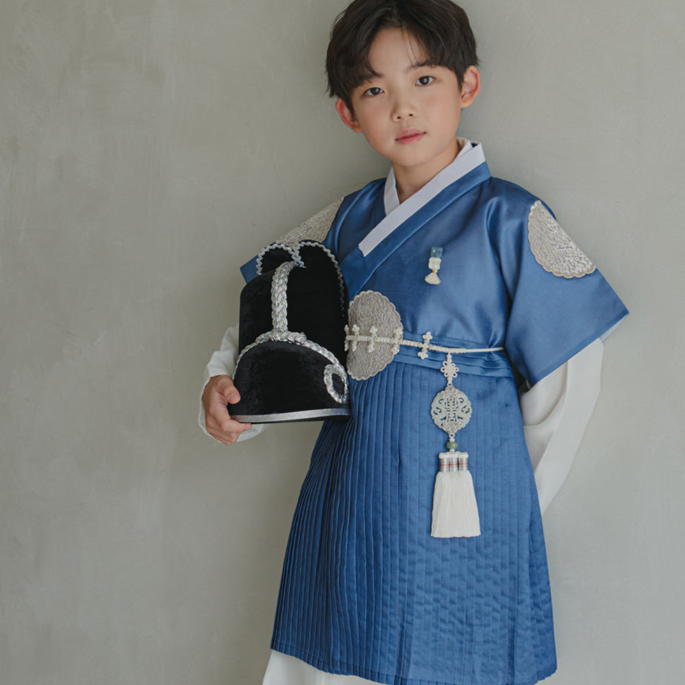 Sungkoon Pleated Blue Boy Hanbok (100D-10YR)