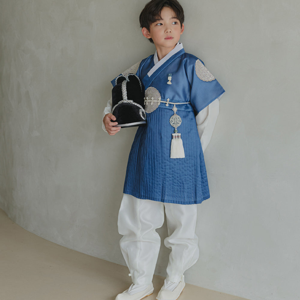 Sungkoon Pleated Blue Boy Hanbok (100D-10YR)