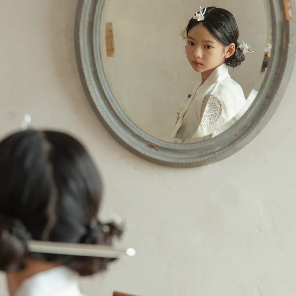 Sungbin Pleated Navy Girl Hanbok (100D-10YR) - Native Korean