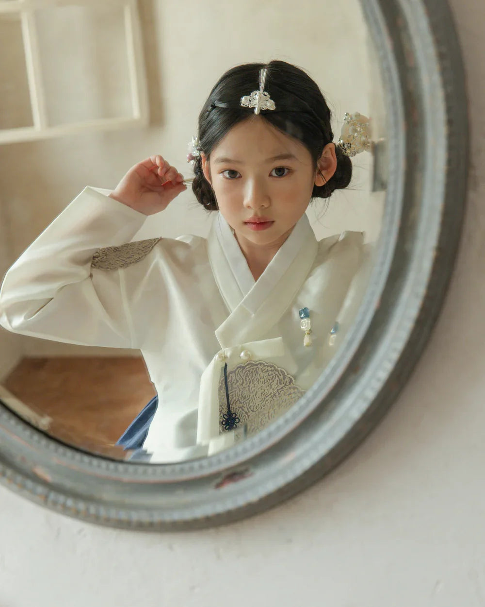 Sungbin Pleated Navy Girl Hanbok (100D-10YR) - Native Korean