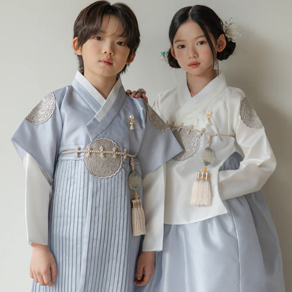 Sungkoon Pleated Sky Boy Hanbok (100D-10YR) - Native Korean