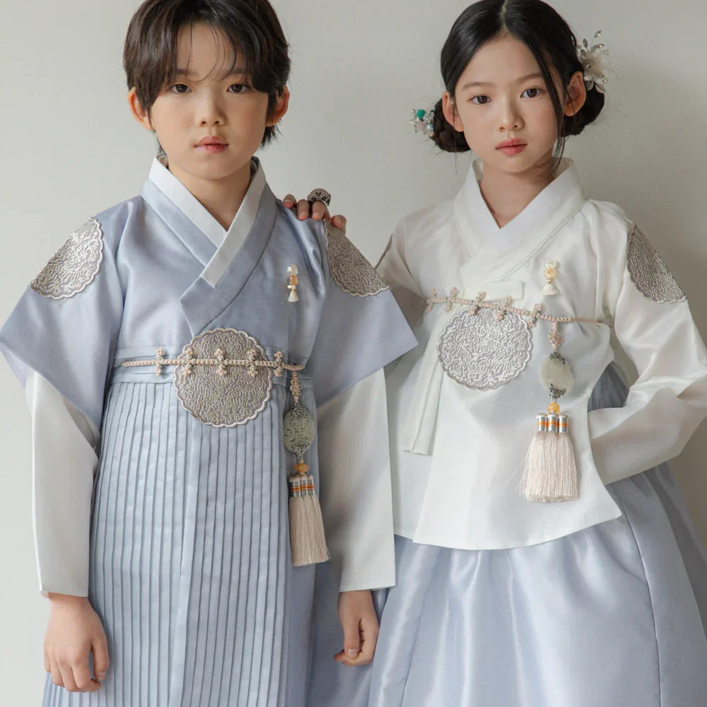 Sungkoon Pleated Sky Boy Hanbok (100D-10YR) - Native Korean