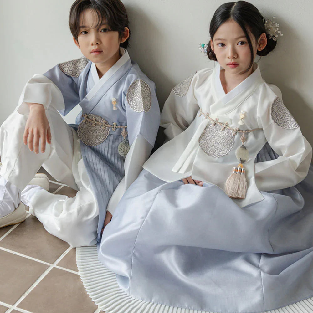 Sungbin Pleated Sky Girl Hanbok (100D-10YR) - Native Korean