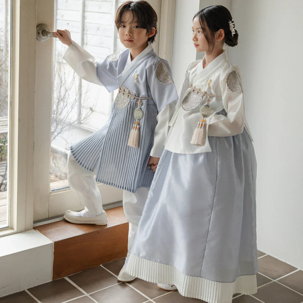 Sungkoon Pleated Sky Boy Hanbok (100D-10YR) - Native Korean