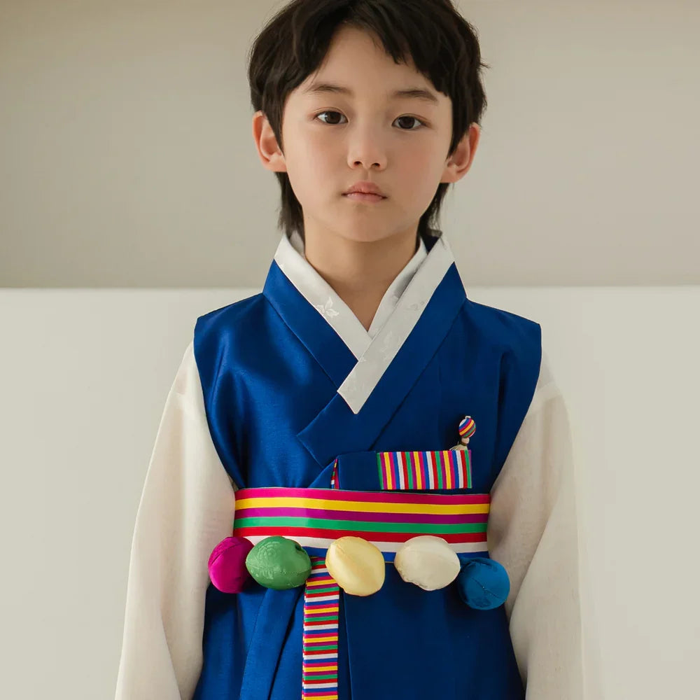 Dongjoon Saekdong Blue Boy Hanbok (1-12YR) - Native Korean