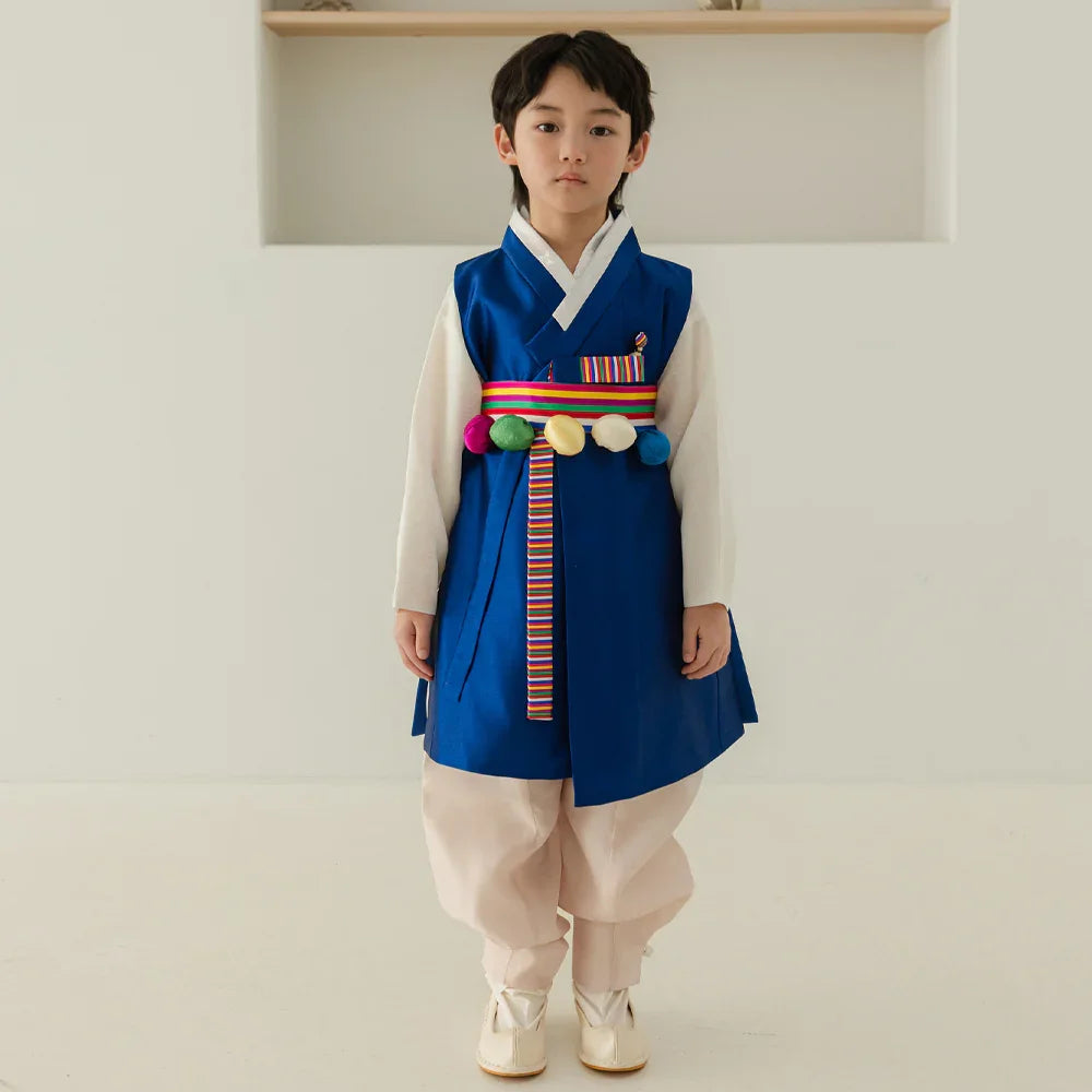 Dongjoon Saekdong Blue Boy Hanbok (1-12YR) - Native Korean