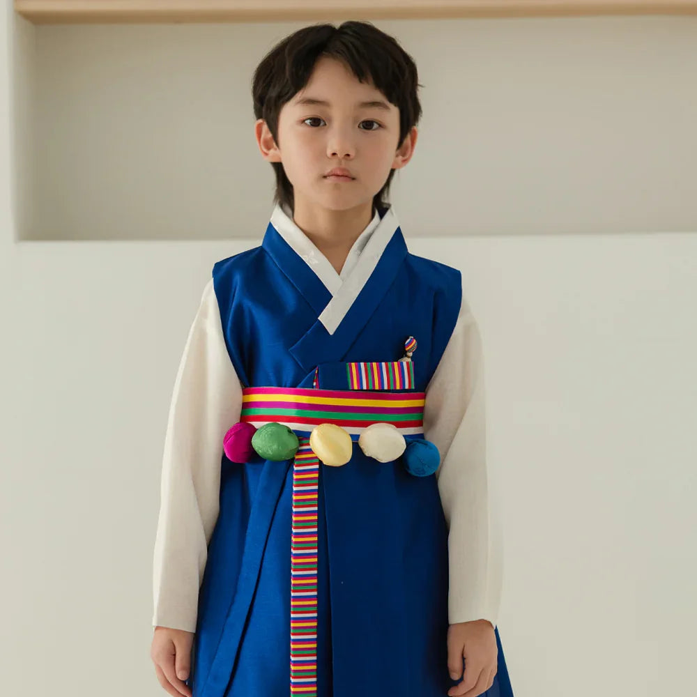 Dongjoon Saekdong Blue Boy Hanbok (1-12YR) - Native Korean