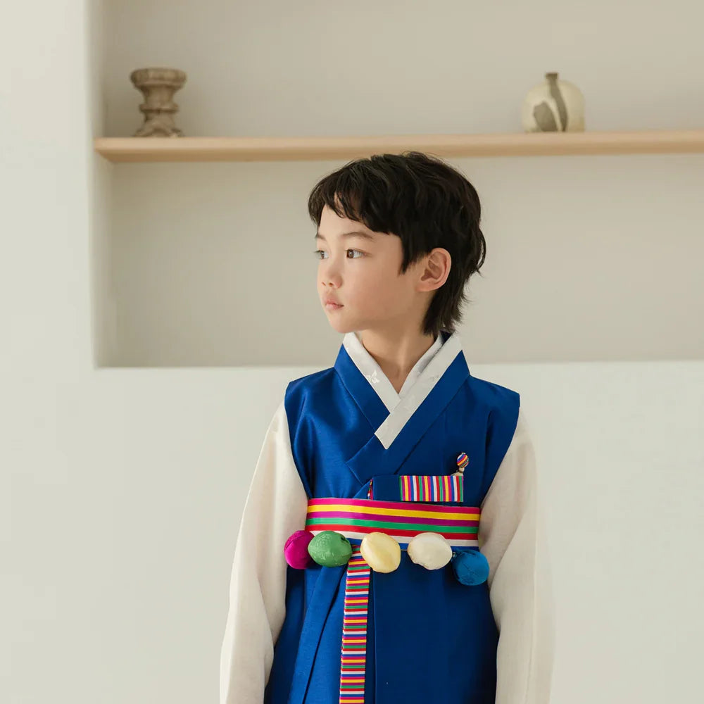 Dongjoon Saekdong Blue Boy Hanbok (1-12YR) - Native Korean