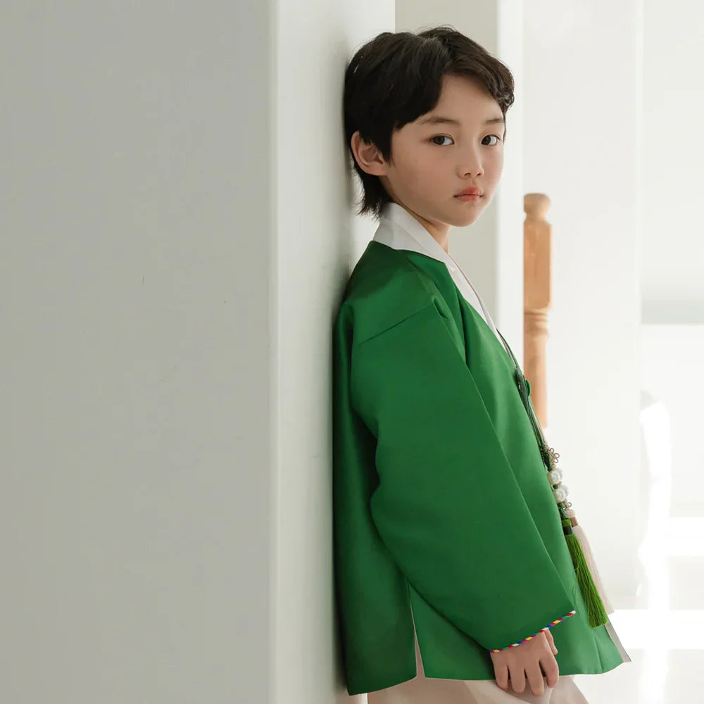 Dongjin Green Magoja Boy Hanbok (1-7YR) - Native Korean