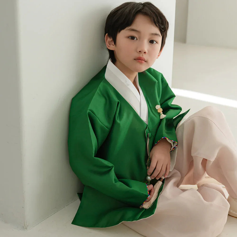 Dongjin Green Magoja Boy Hanbok (1-7YR) - Native Korean