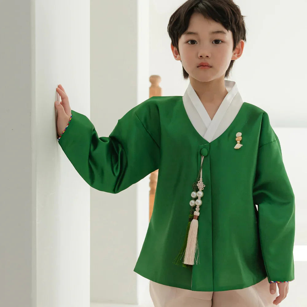Dongjin Green Magoja Boy Hanbok (1-7YR) - Native Korean