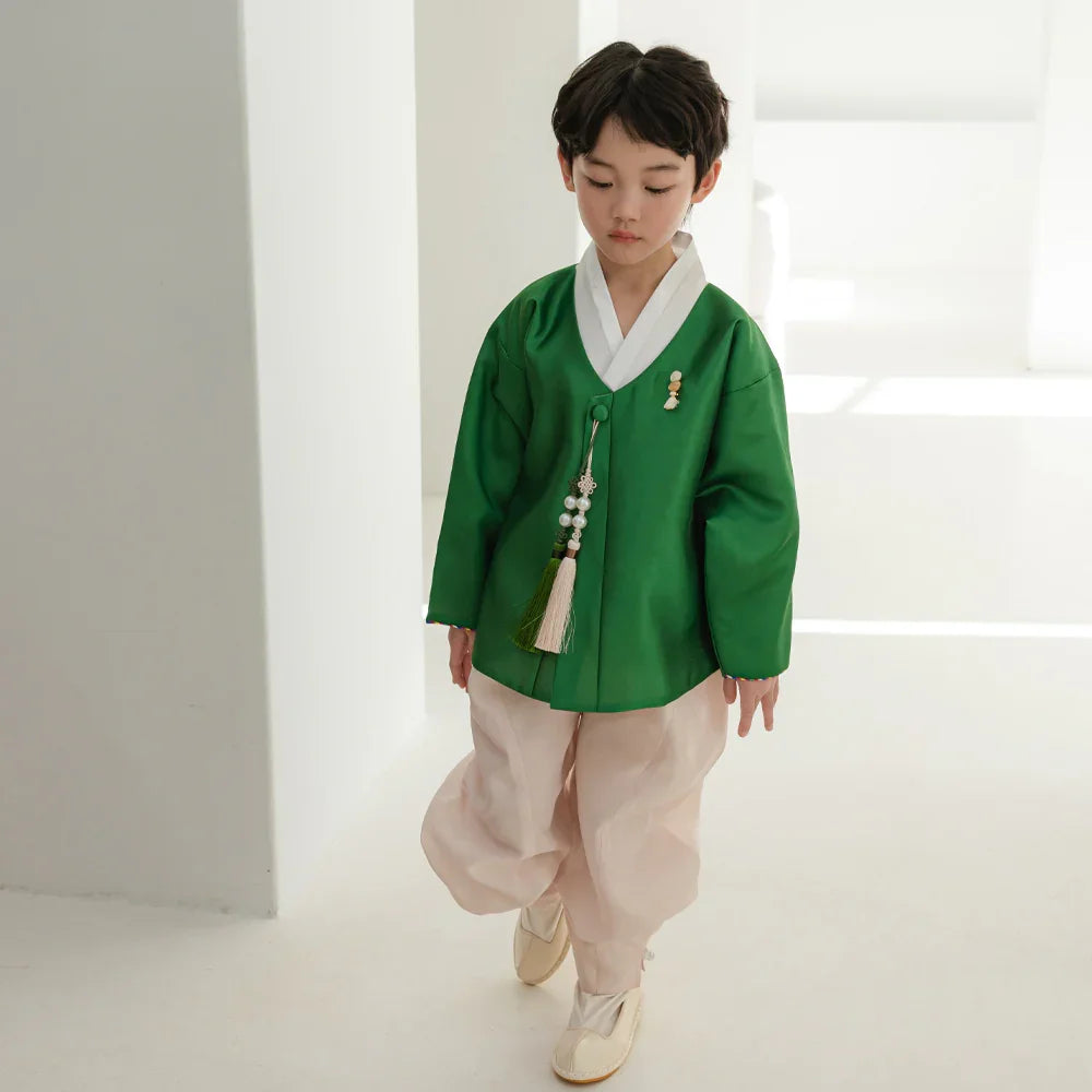 Dongjin Green Magoja Boy Hanbok (1-7YR) - Native Korean