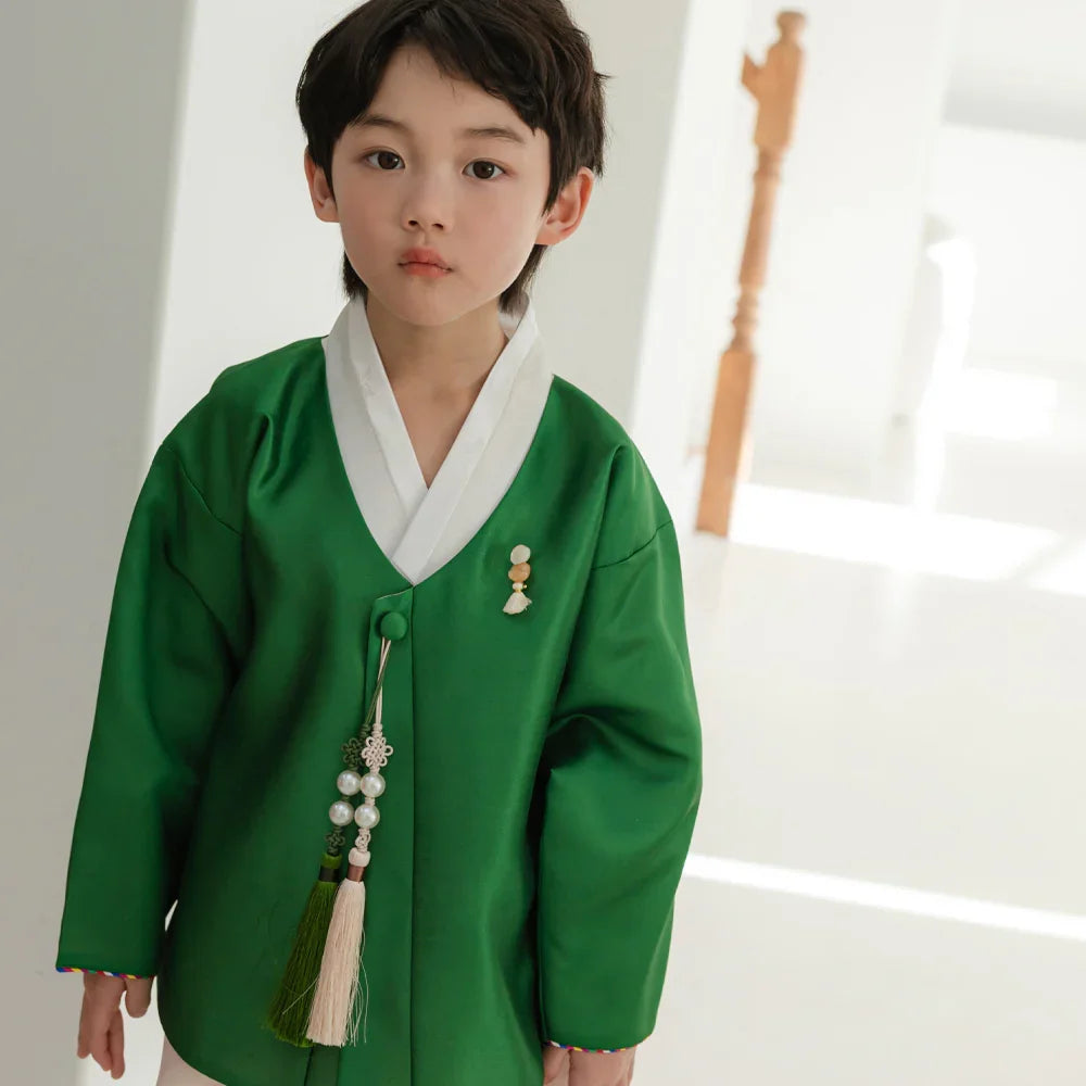 Dongjin Green Magoja Boy Hanbok (1-7YR) - Native Korean